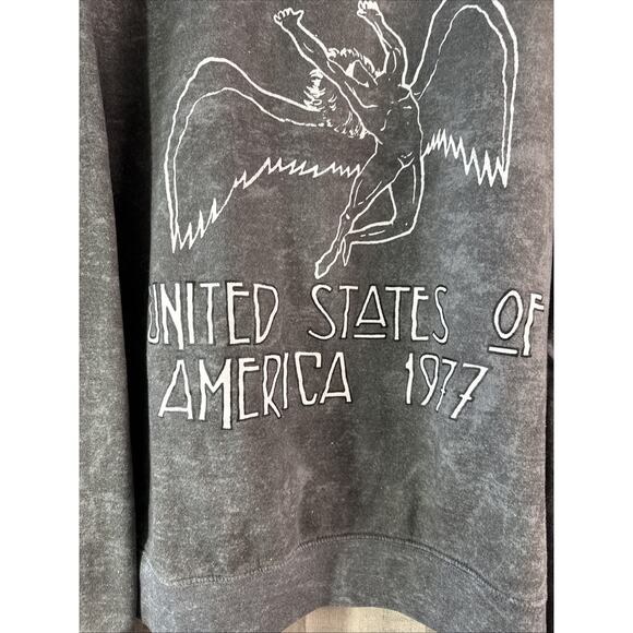 Led Zeppelin Black Sweatshirt Men's XXL 1977 United States of America Tour - Picture 3 of 7